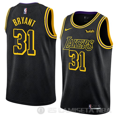 Camiseta Thomas Bryant #31 Los Angeles Lakers Ciudad 2018 Negro - Haga un click en la imagen para cerrar